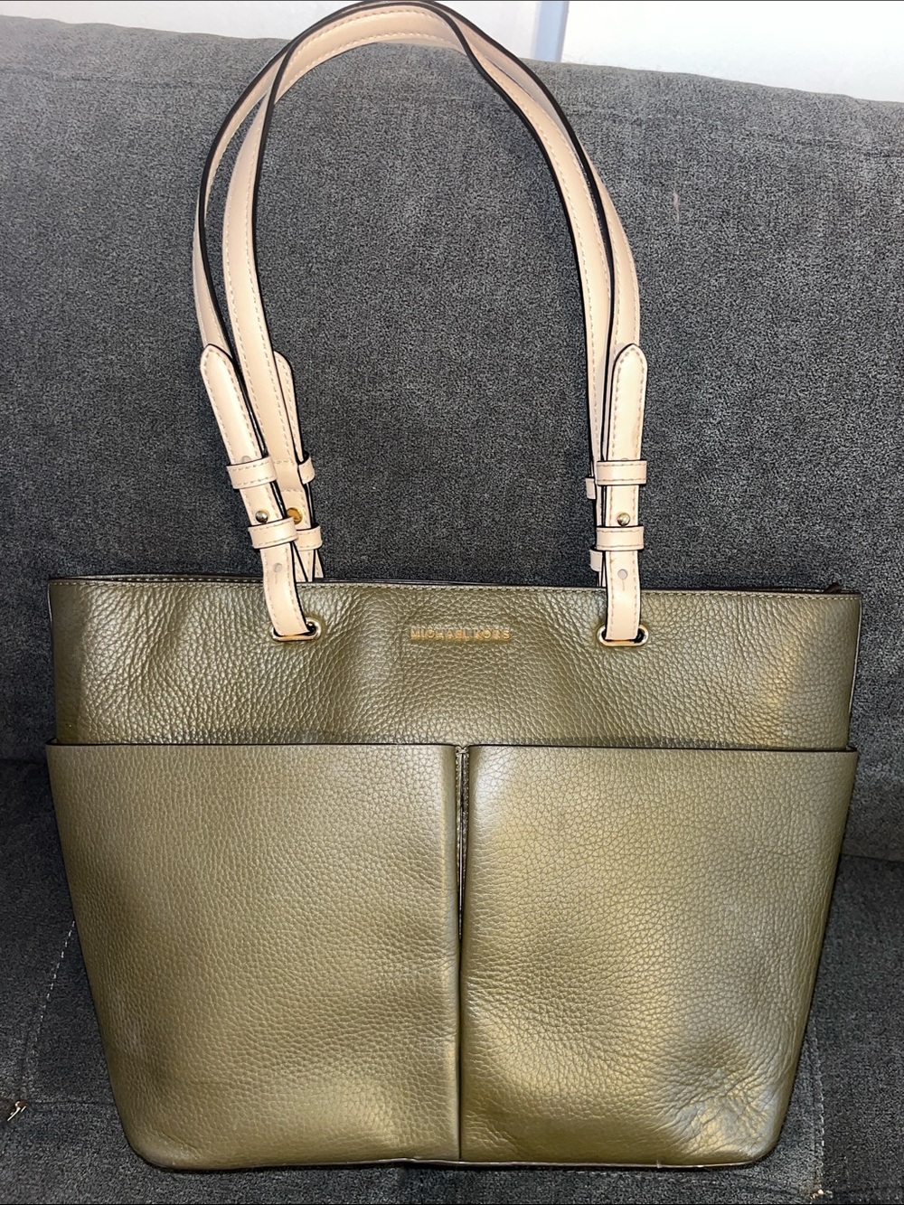 MICHAEL KORS BEDFORD JEY SET OLIVE GREEN TOTE BAG